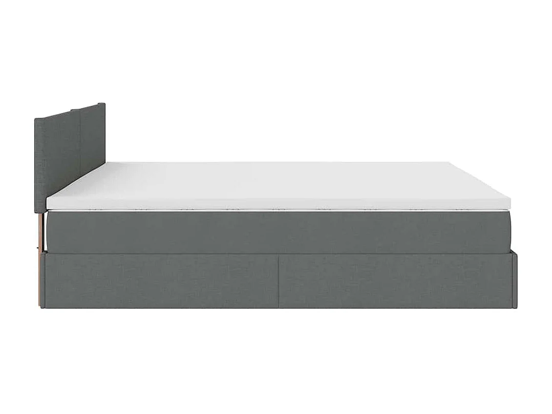 Ottoman-Bett mit Matratze Dunkelgrau 160x200 cm Stoff