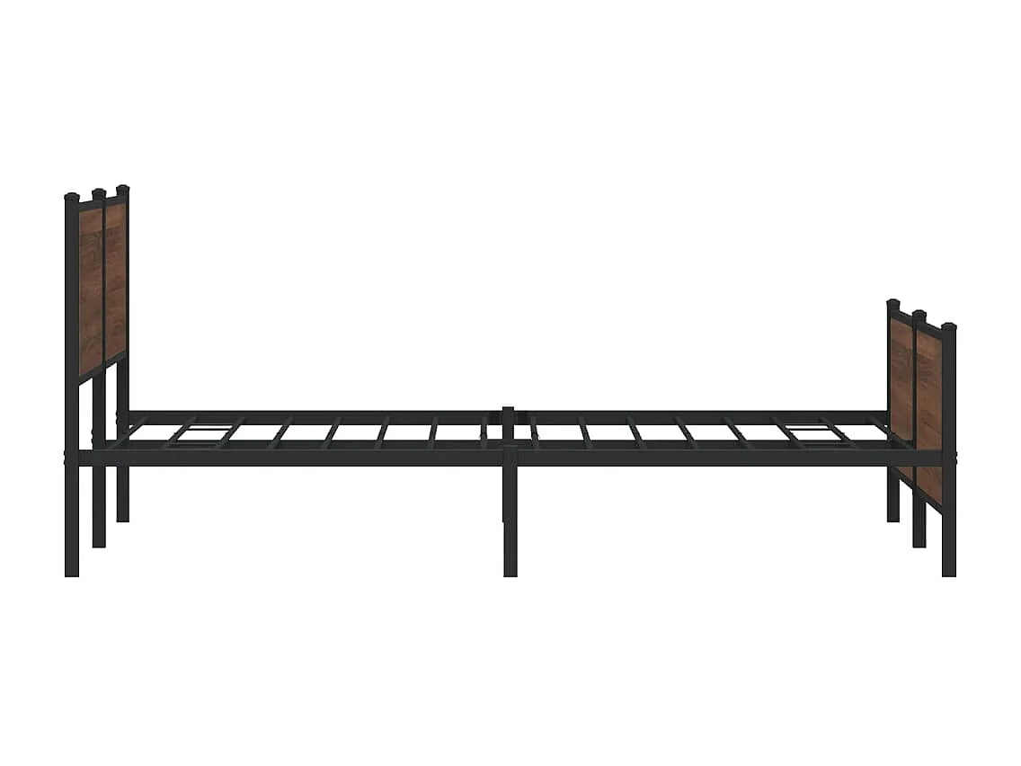 Cadre de lit en métal sans matelas chêne marron 180x200 cm