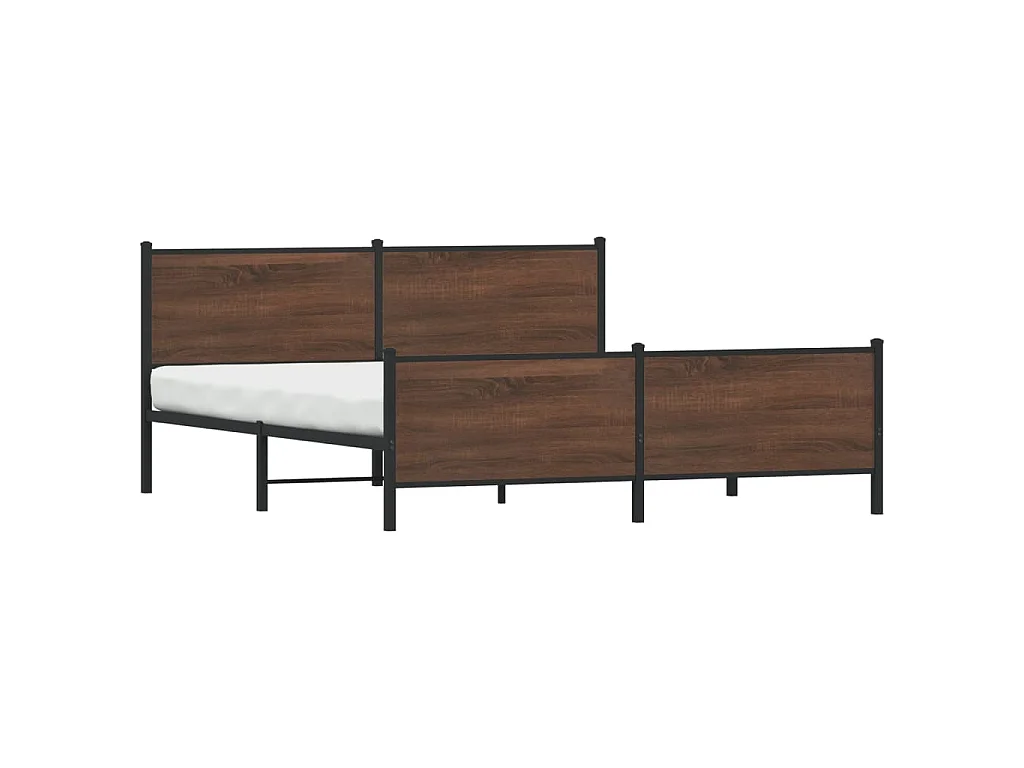 Giroletto senza Materaso in Metallo Rovere Marrone 180x200 cm