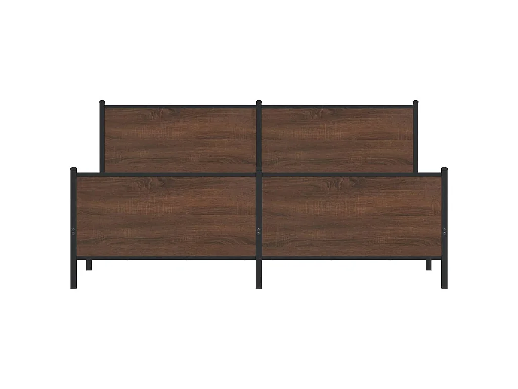 Giroletto senza Materaso in Metallo Rovere Marrone 180x200 cm