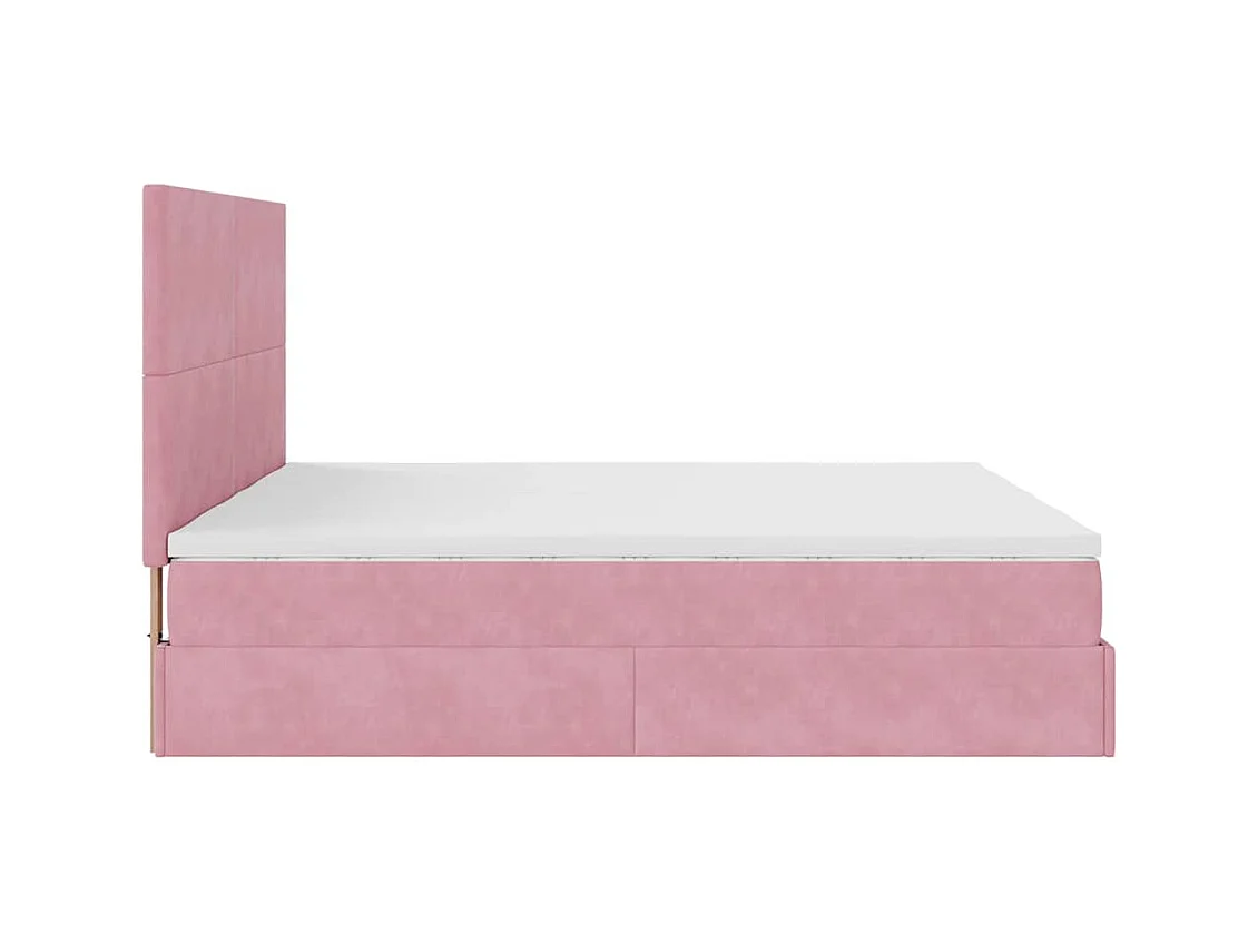 Ottoman-Bett mit Matratzen Rosa 180x200 cm Samt