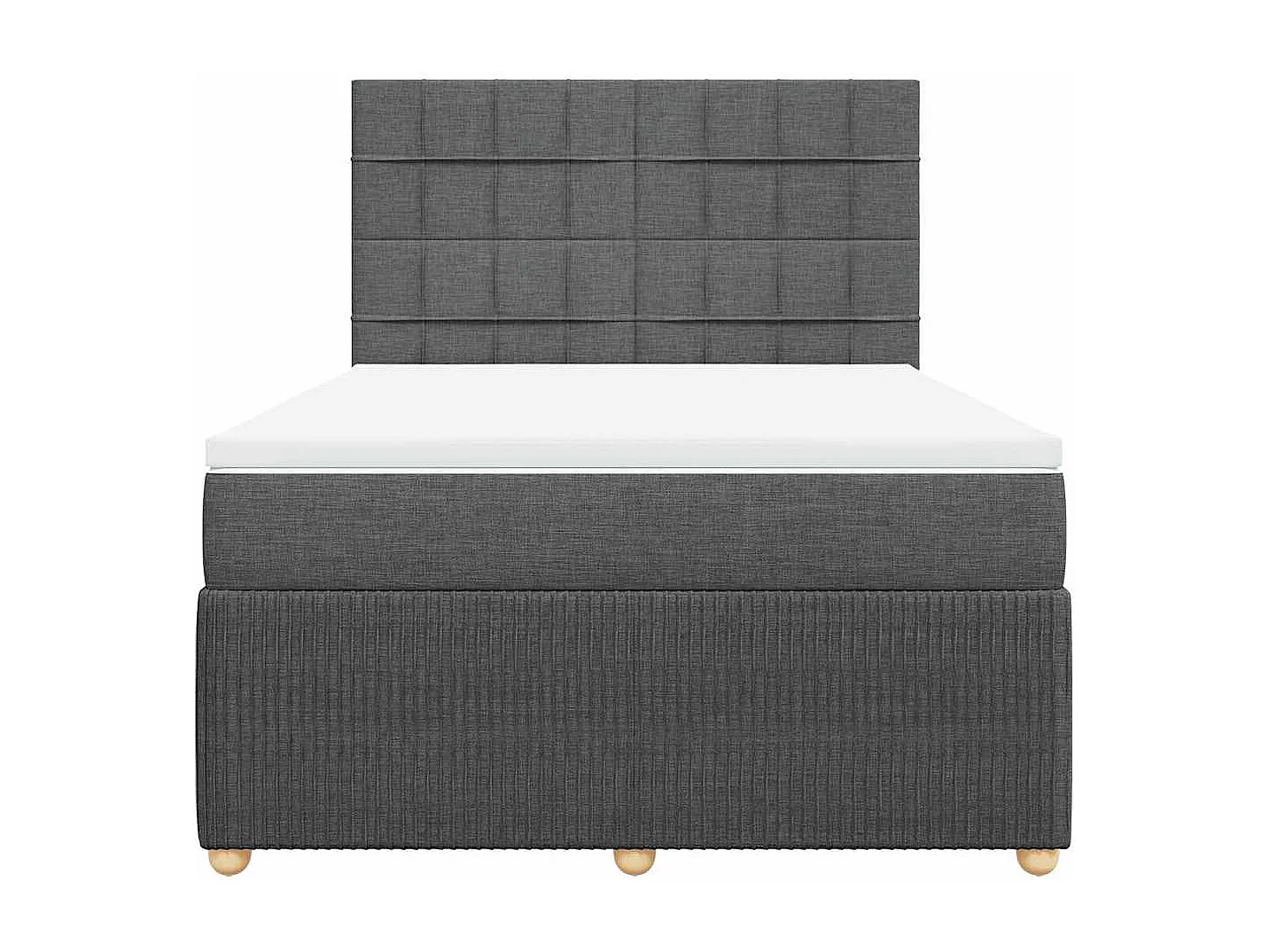 Sommier à lattes de lit avec matelas Gris foncé 140x190cm Tissu