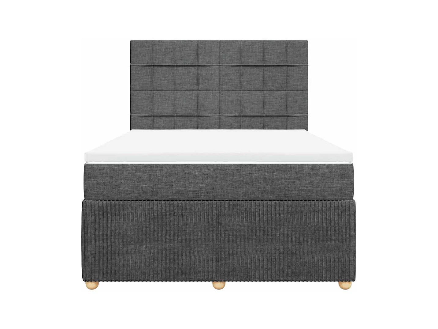 Boxspringbett mit Matratze Dunkelgrau 140x190 cm Stoff