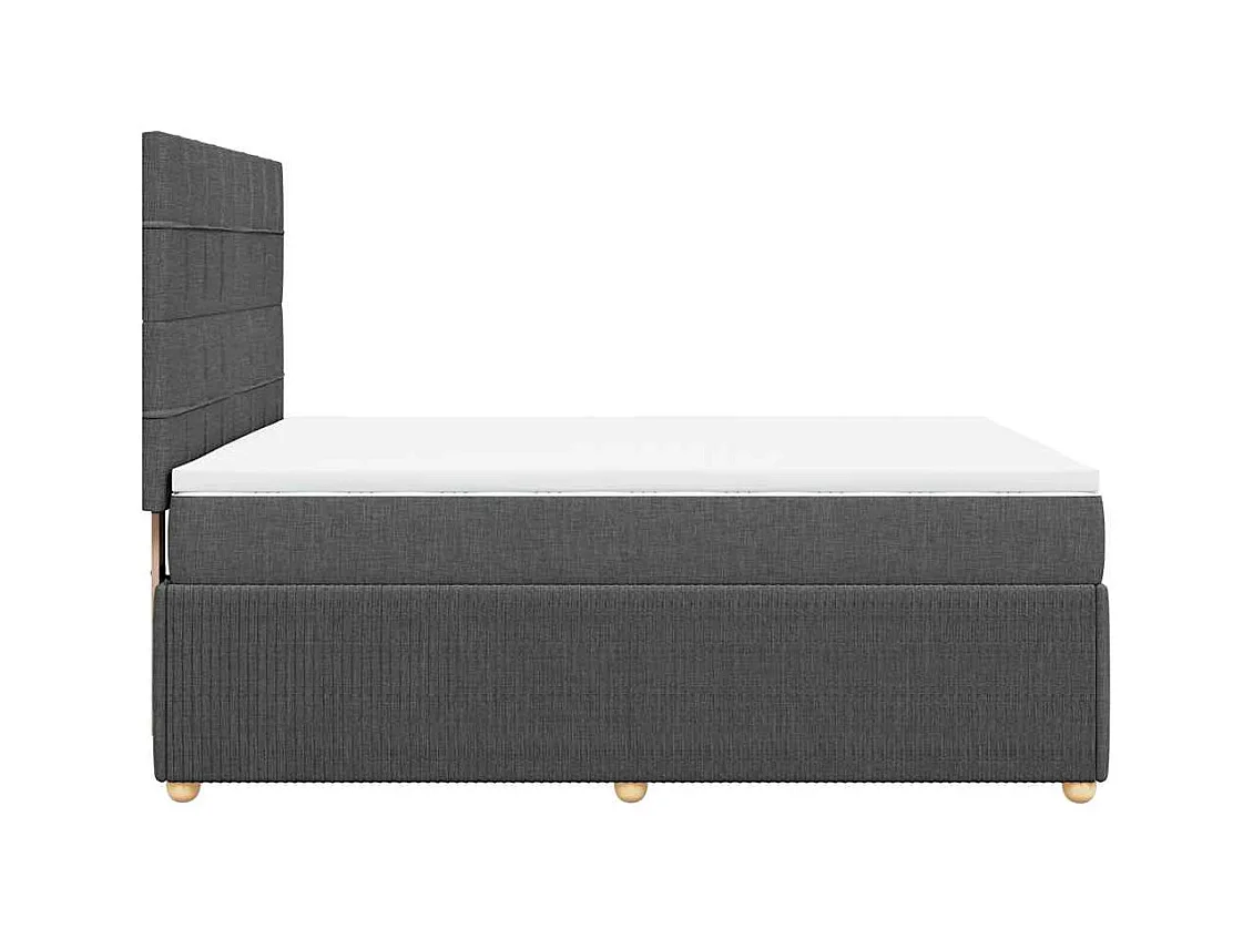 Boxspringbett mit Matratze Dunkelgrau 140x190 cm Stoff