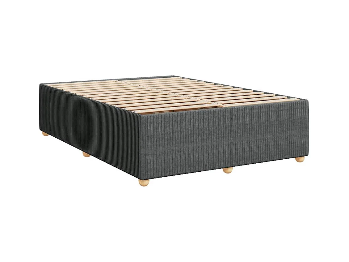 Boxspringbett mit Matratze Dunkelgrau 140x190 cm Stoff