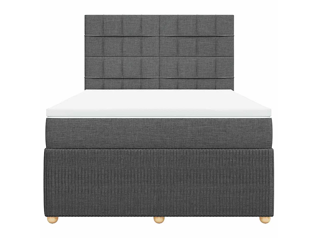 Boxspringbett mit Matratze Dunkelgrau 140x190 cm Stoff