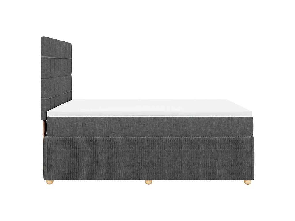 Boxspringbett mit Matratze Dunkelgrau 140x190 cm Stoff