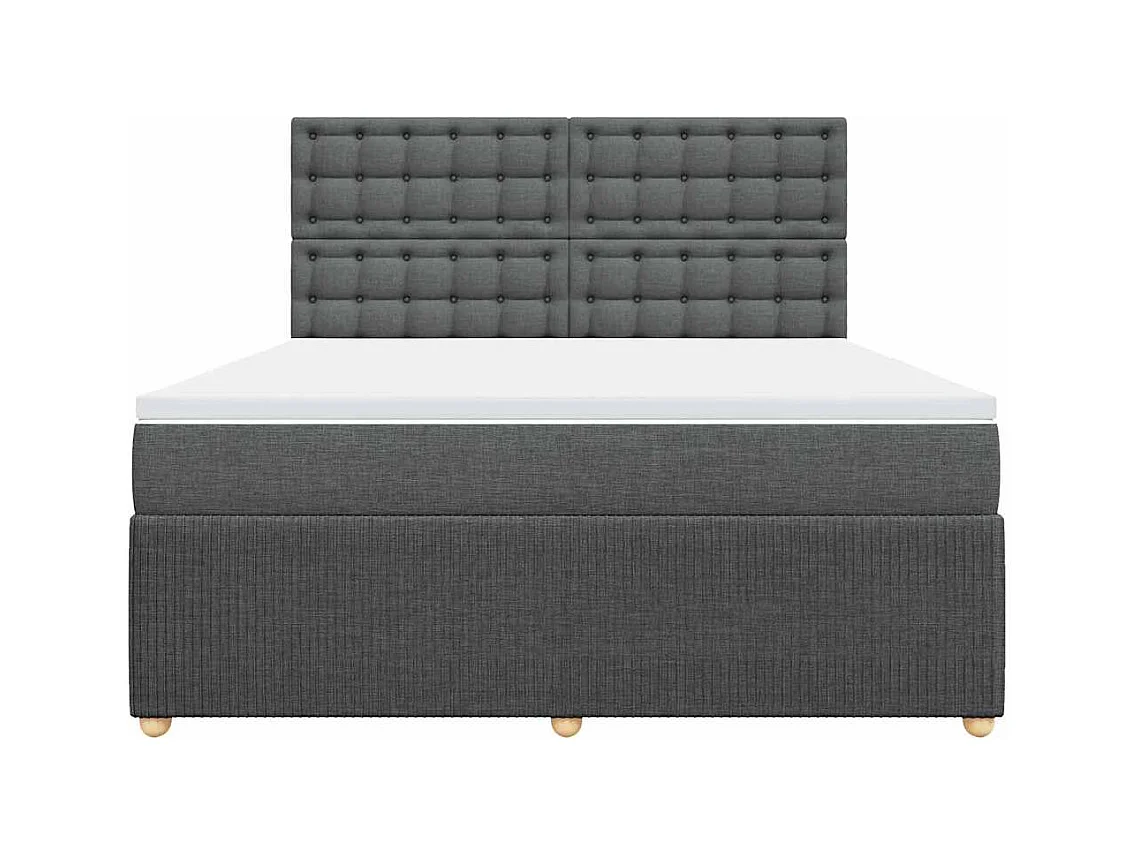 Boxspring met matras stof donkergrijs 180x200 cm