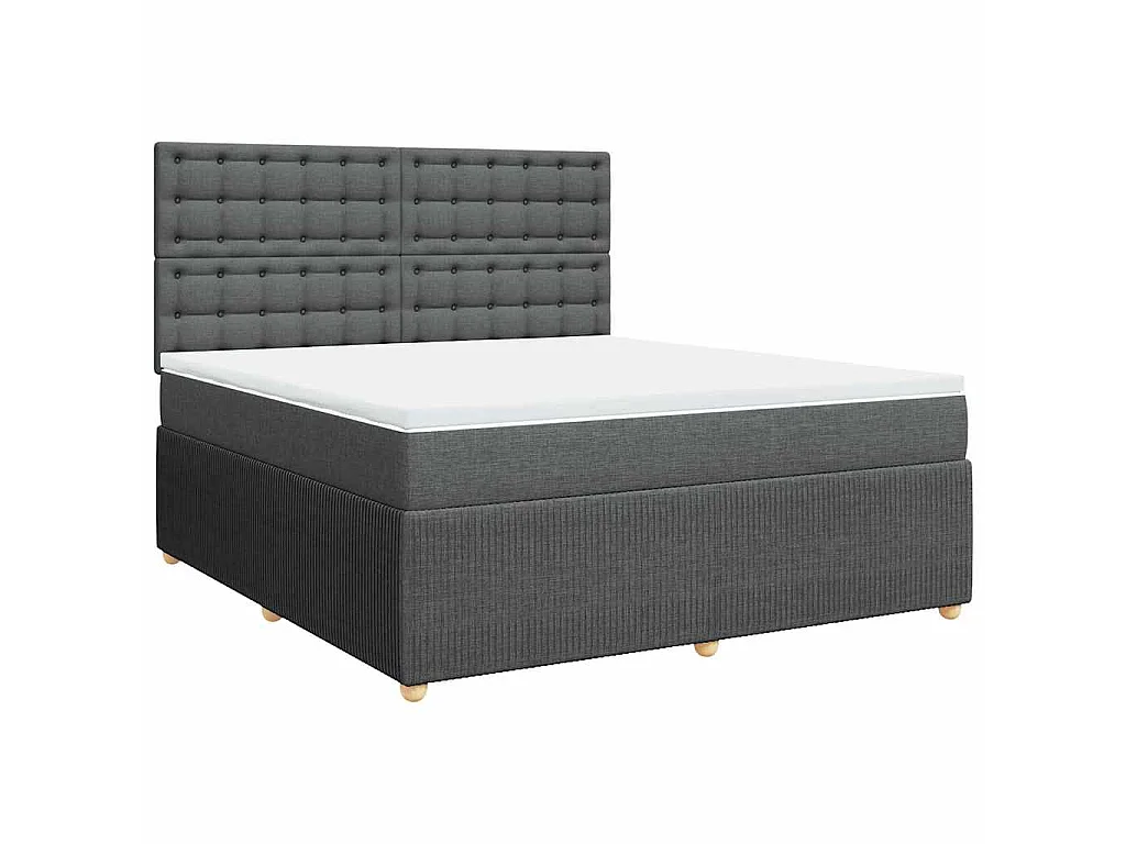 Boxspringbett mit Matratze Dunkelgrau 180x200 cm Stoff