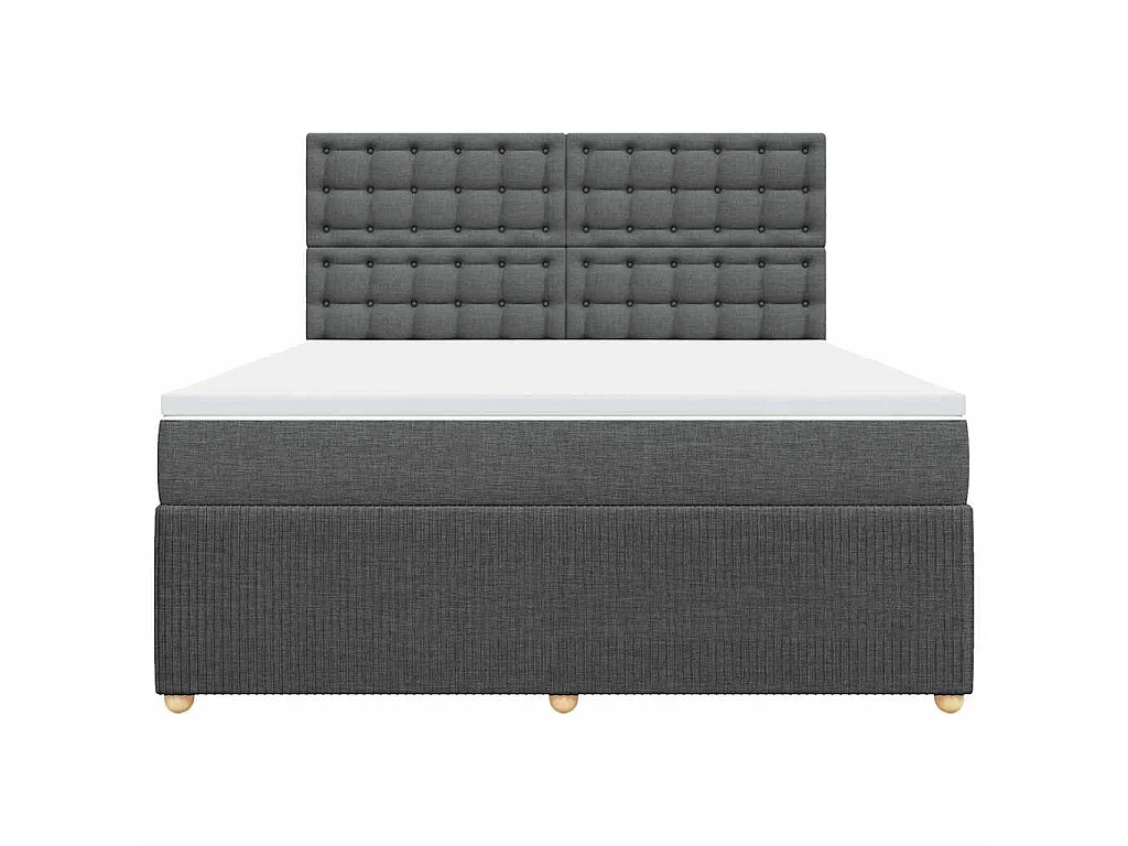 Boxspringbett mit Matratze Dunkelgrau 180x200 cm Stoff