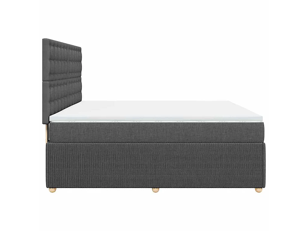Boxspringbett mit Matratze Dunkelgrau 180x200 cm Stoff