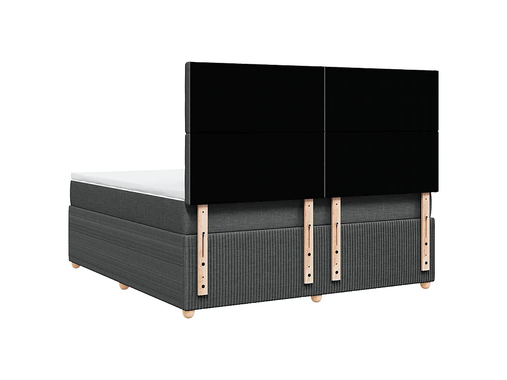 Boxspringbett mit Matratze Dunkelgrau 180x200 cm Stoff
