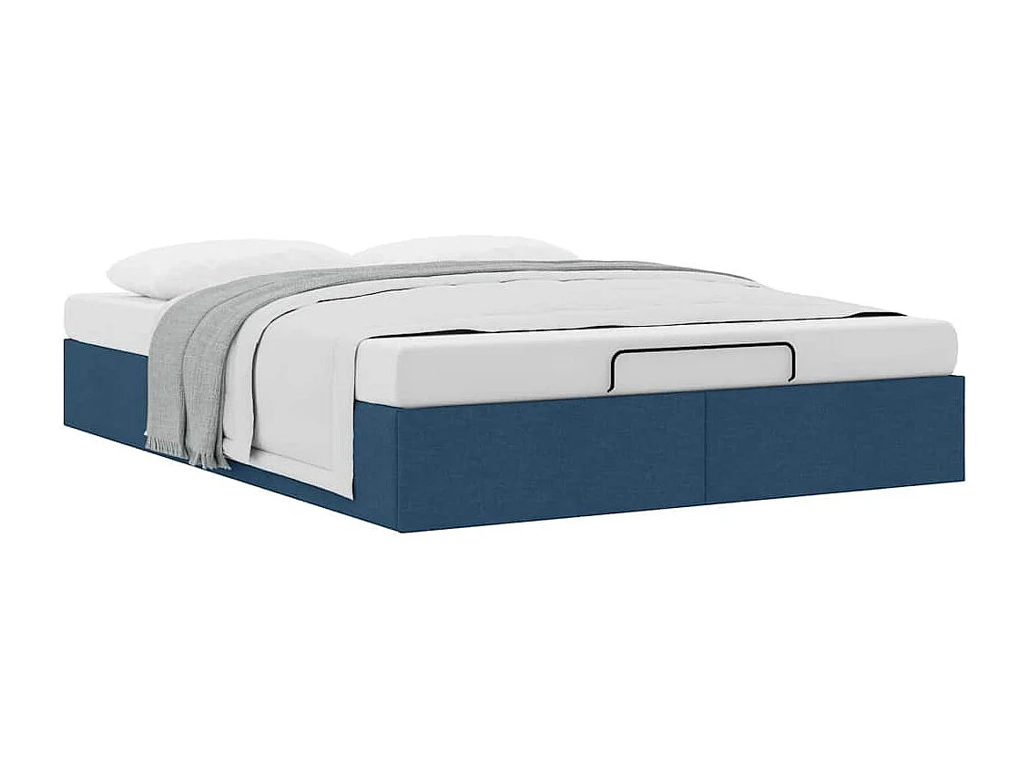 Ottoman-Bett ohne Matratze Blau 140x190 cm Stoff