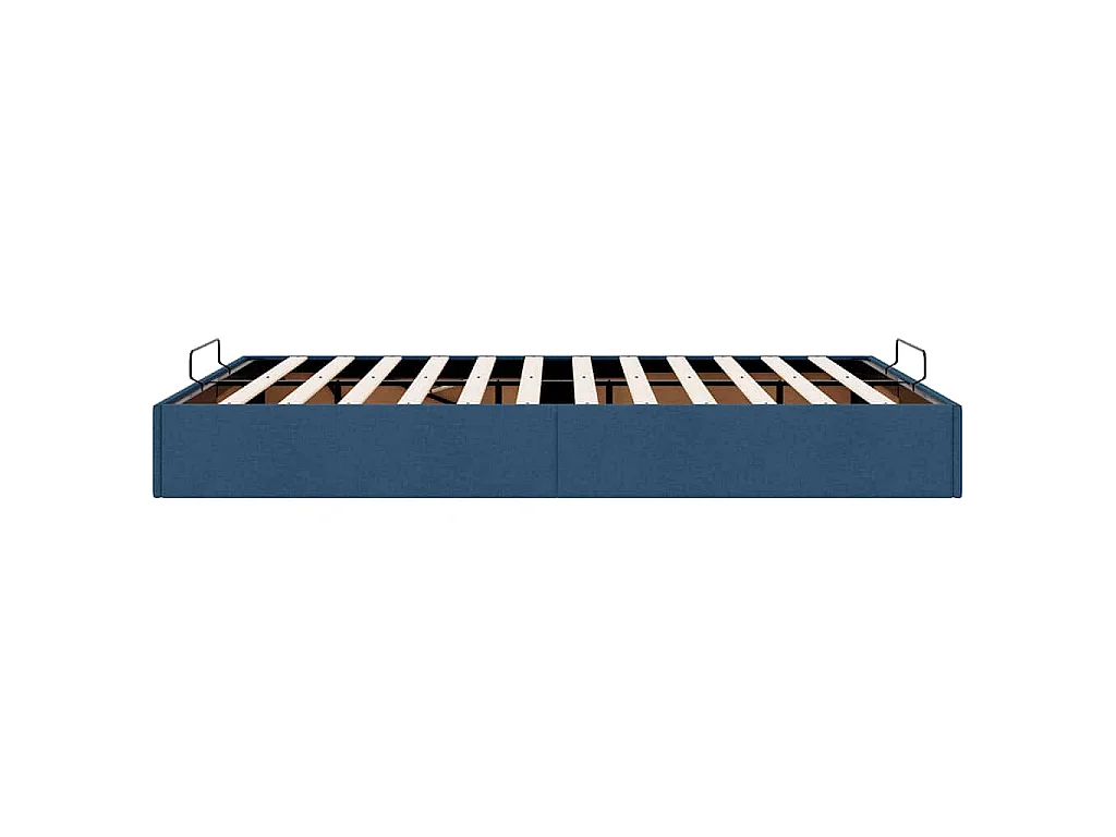 Cadre de lit ottoman sans matelas bleu 140x190 cm tissu
