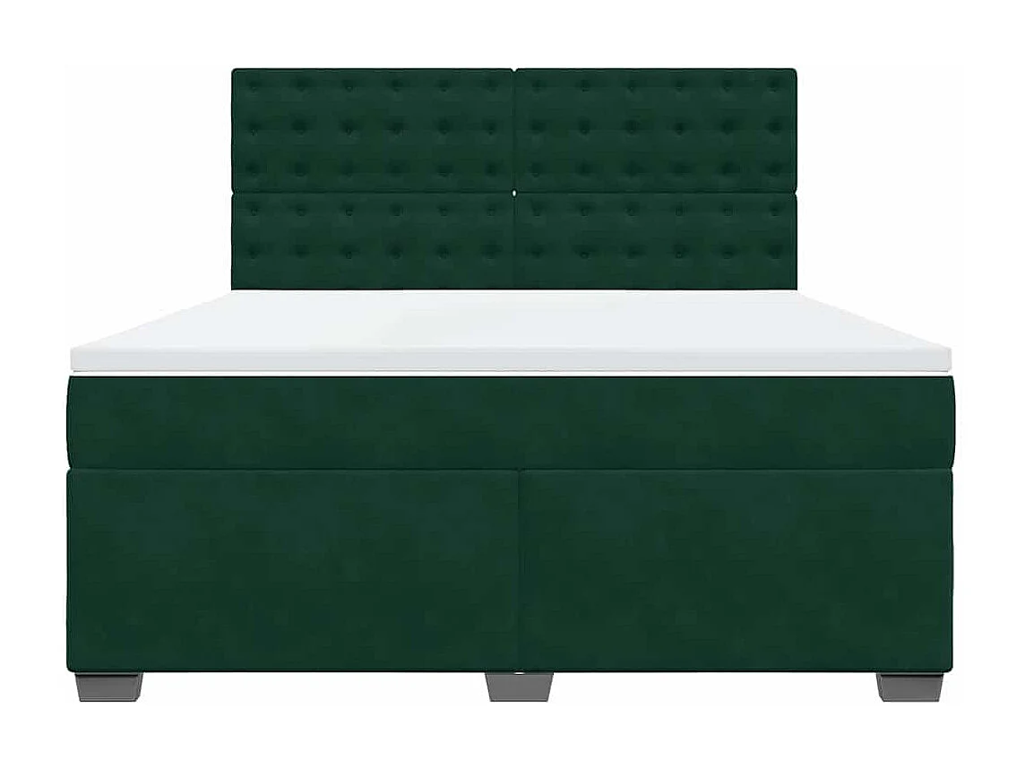 Boxspringbett mit Matratze Dunkelgrün 180x200 cm Samt