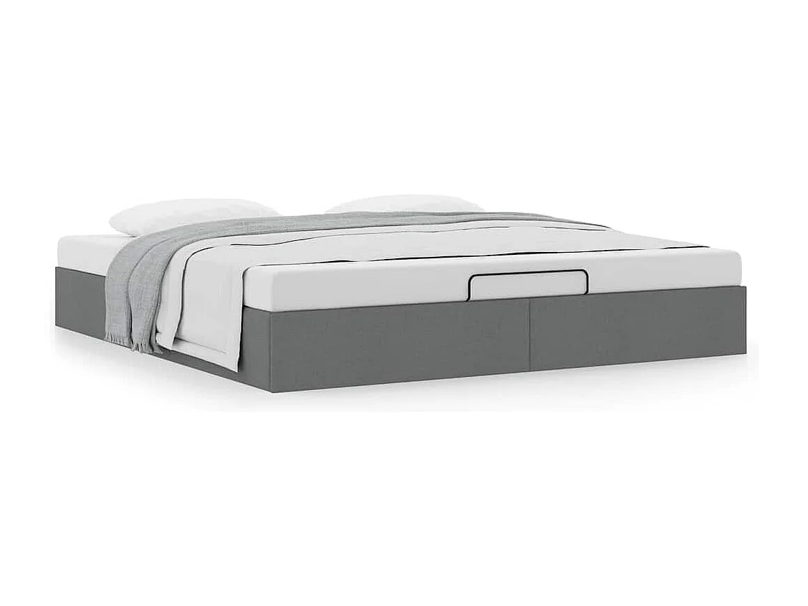 Ottoman-Bett ohne Matratze Dunkelgrau 180x200 cm Stoff