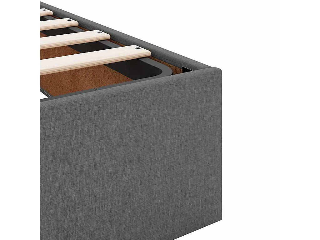 Ottoman-Bett ohne Matratze Dunkelgrau 180x200 cm Stoff