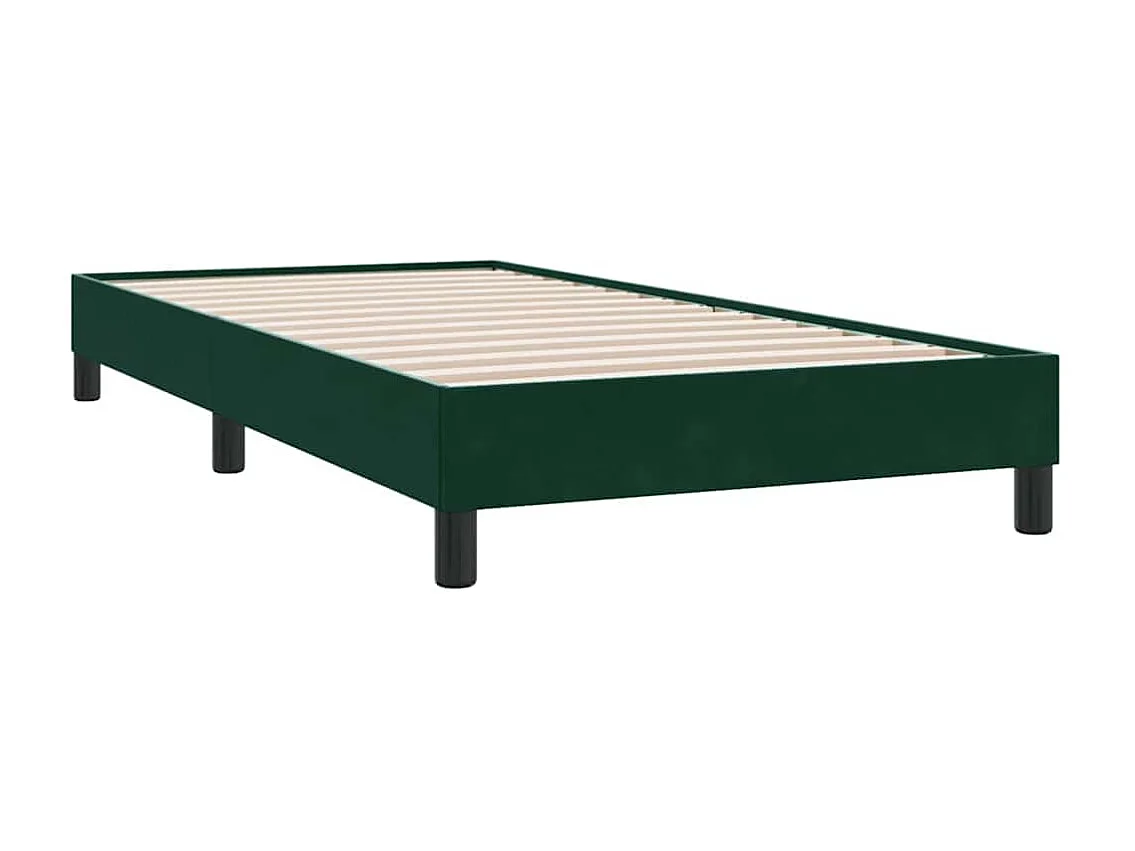 Sommier à lattes de lit et matelas vert foncé 90x210 cm velours