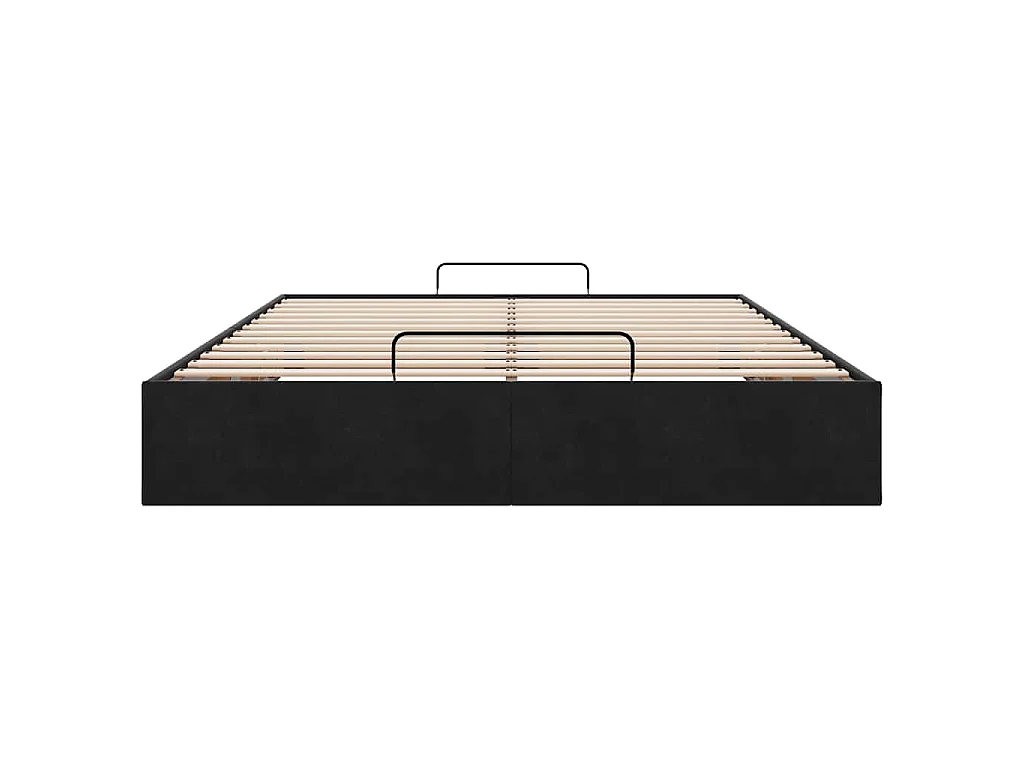 Ottoman bedframe zonder matras 140x190 cm fluweel zwart