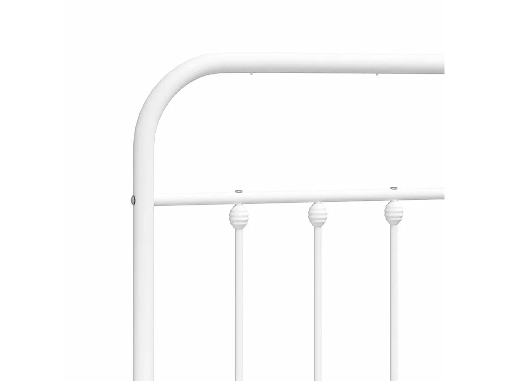Cadre de lit métal sans matelas et pied de lit blanc 140x190 cm