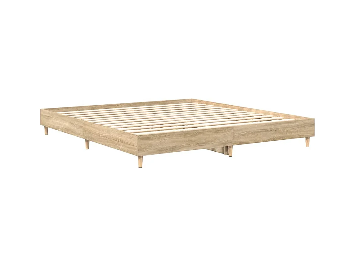 Cadre de lit sans matelas chêne sonoma 160x200 cm