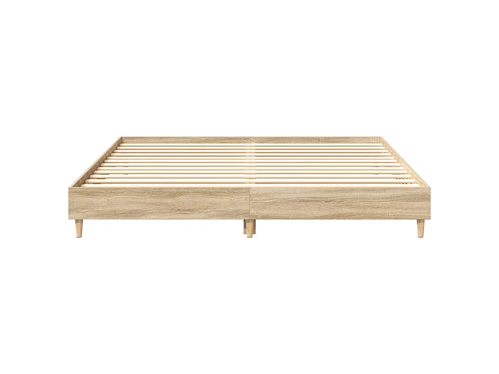 Cadre de lit sans matelas chêne sonoma 160x200 cm