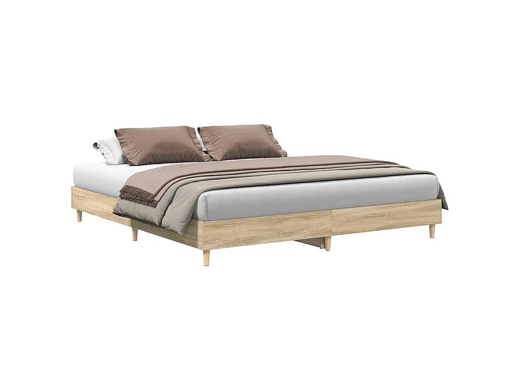Cadre de lit sans matelas chêne sonoma 160x200 cm
