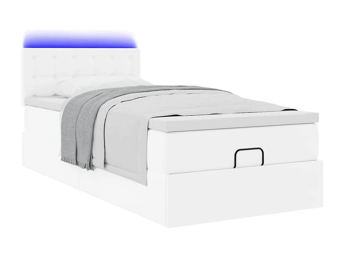 Ottoman bed met matrassen en LED's 100x200cm kunstleer