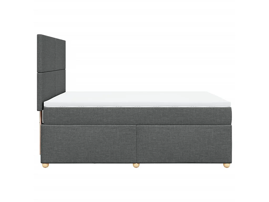 Boxspring met matras stof donkergrijs 140x190 cm