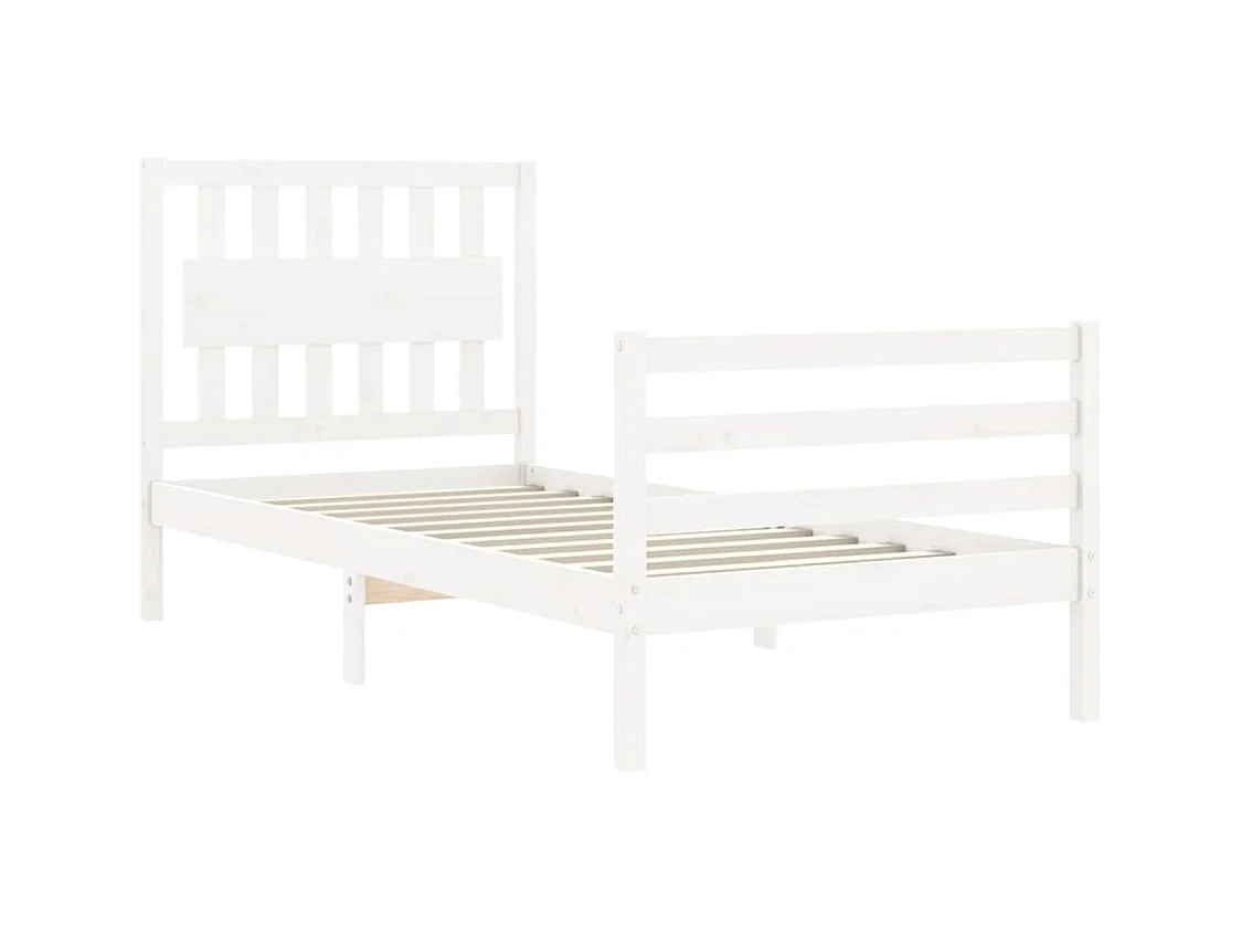 Cadre de lit sans matelas blanc 90x200 cm bois massif
