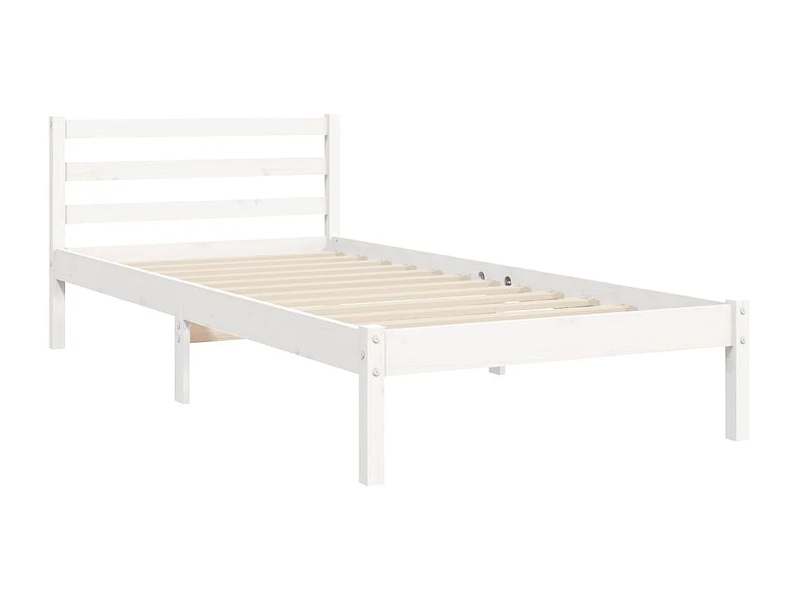 Cadre de lit sans matelas blanc 90x200 cm bois massif