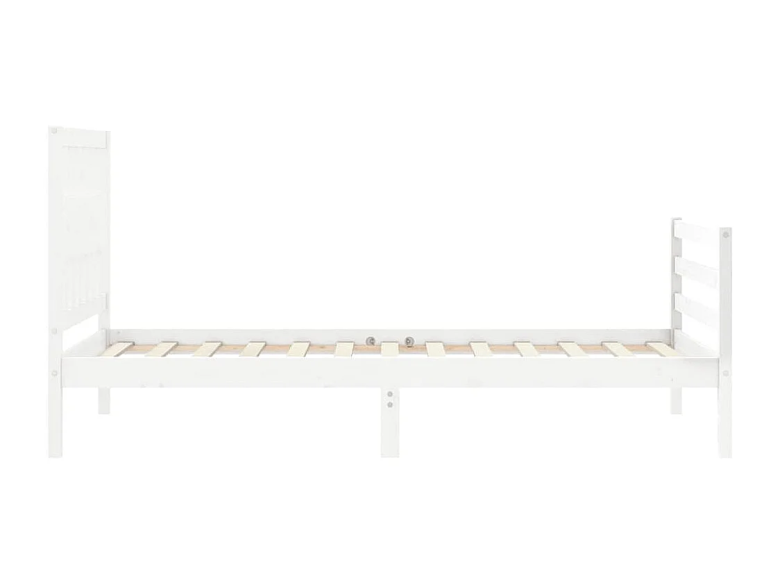 Cadre de lit sans matelas blanc 90x200 cm bois massif
