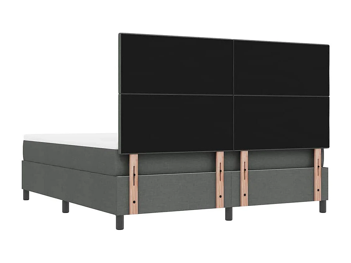 Boxspringbett mit Matratze Dunkelgrau 180 x 200 cm Stoff