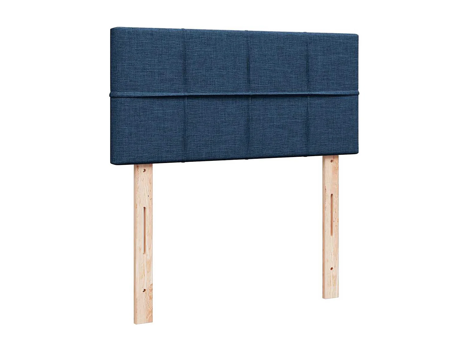 Struttura Letto Pouf con Materasso Blu 90x190 cm in Tessuto