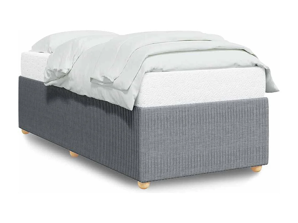 Cadre de lit sans matelas gris clair 90x200 cm tissu