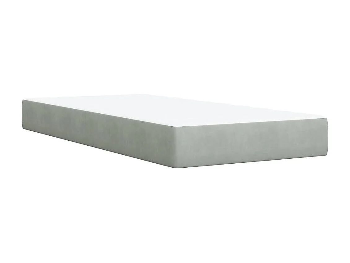 Sommier à lattes de lit et matelas Gris clair 90x190 cm Velours