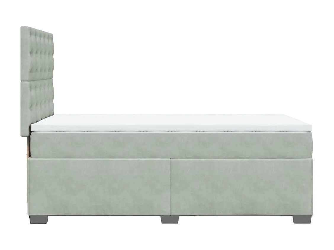 Sommier à lattes de lit et matelas Gris clair 90x190 cm Velours