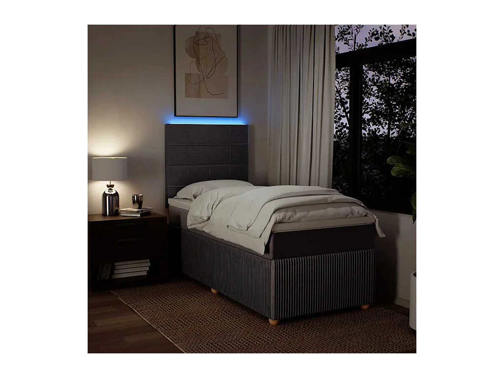 Sommier à lattes de lit avec matelas Taupe 90x190 cm Tissu