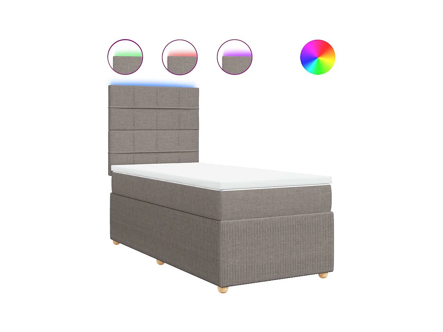 Boxspringbett mit Matratze Taupe 90x190 cm Stoff