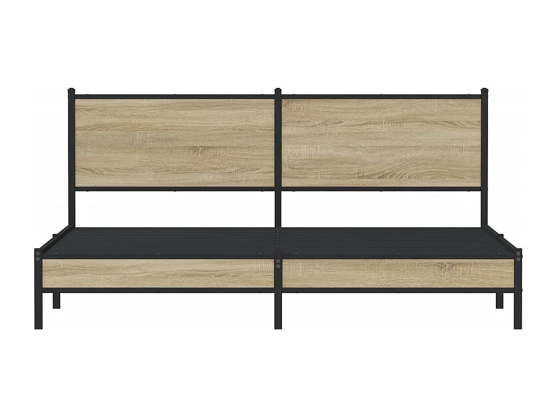 Bedframe zonder matras metaal sonoma eikenkleurig 160x200 cm