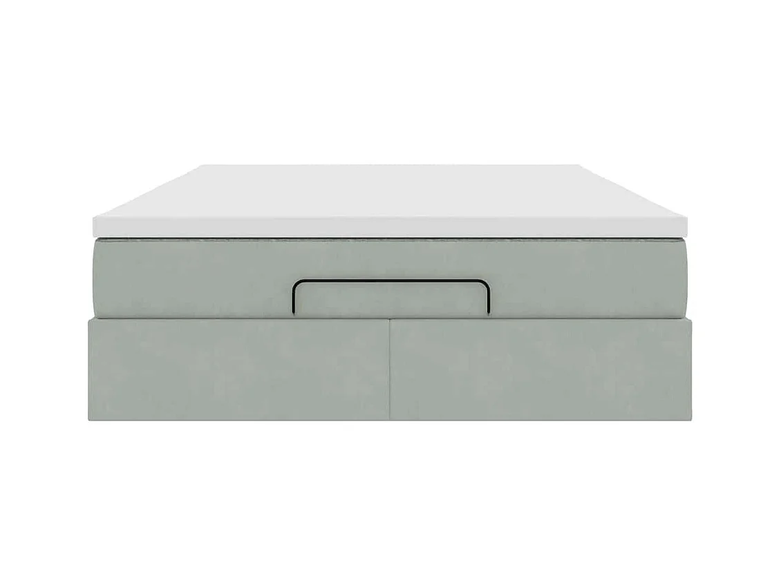 Estructura cama otomana con colchón gris claro 140x200cm