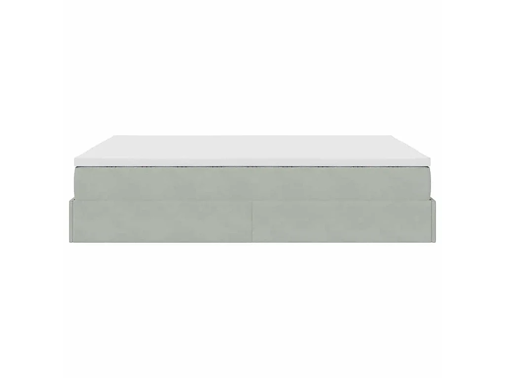 Estructura cama otomana con colchón gris claro 140x200cm