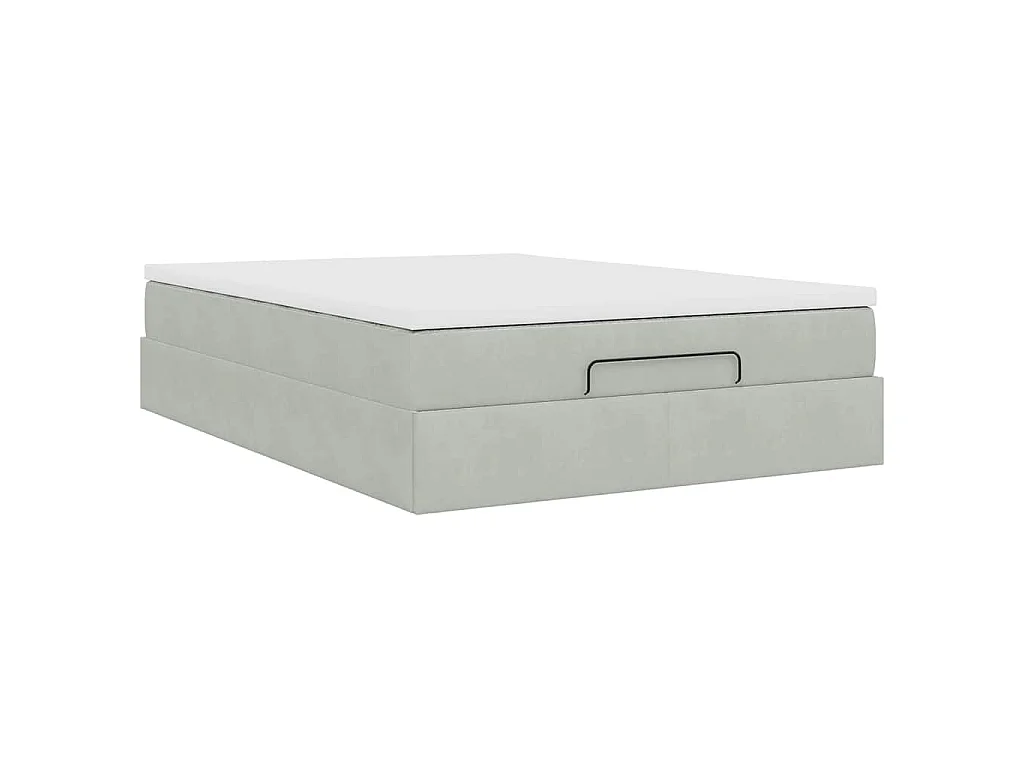 Estructura cama otomana con colchón gris claro 140x200cm