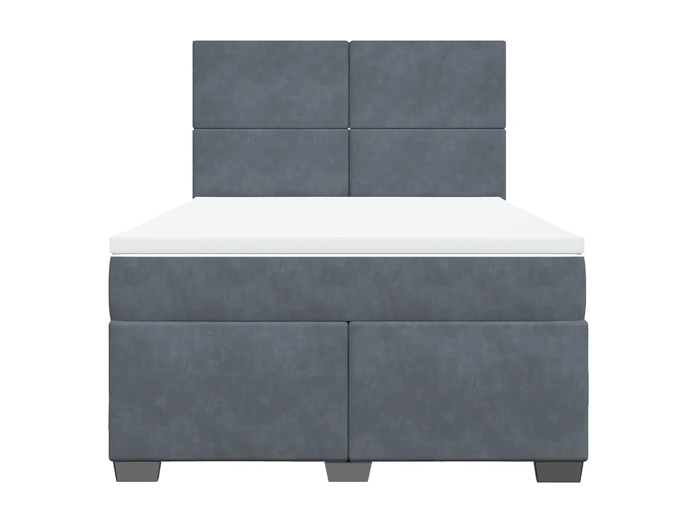Boxspringbett mit Matratze Dunkelgrau 160x200 cm Samt