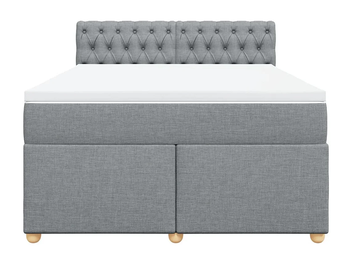 Sommier à lattes de lit avec matelas Gris clair 140x190cm Tissu