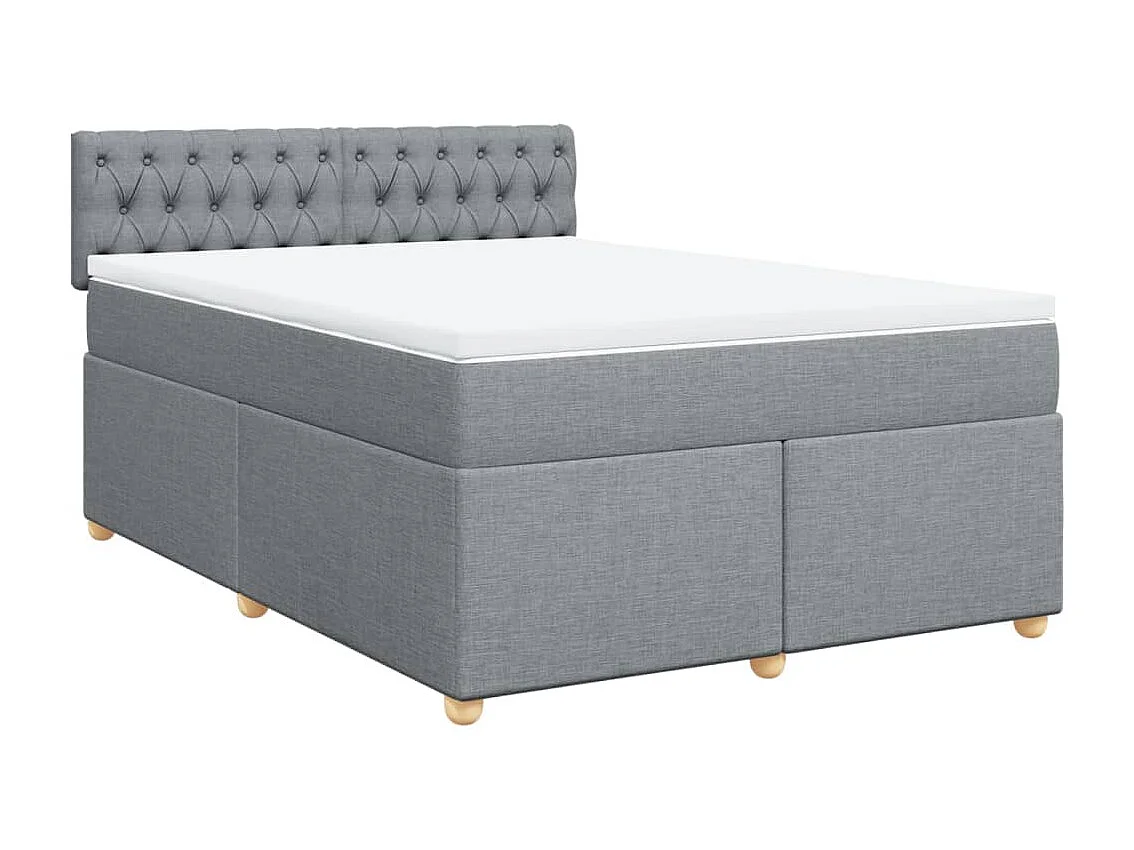 Sommier à lattes de lit avec matelas Gris clair 140x190cm Tissu
