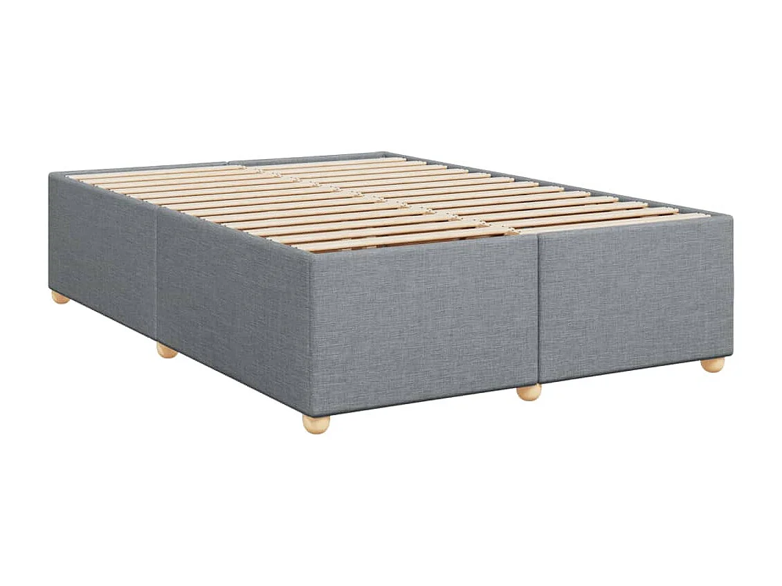 Sommier à lattes de lit avec matelas Gris clair 140x190cm Tissu