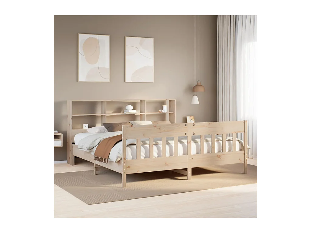 Cadre de lit sans matelas 180x200 cm bois massif de pin