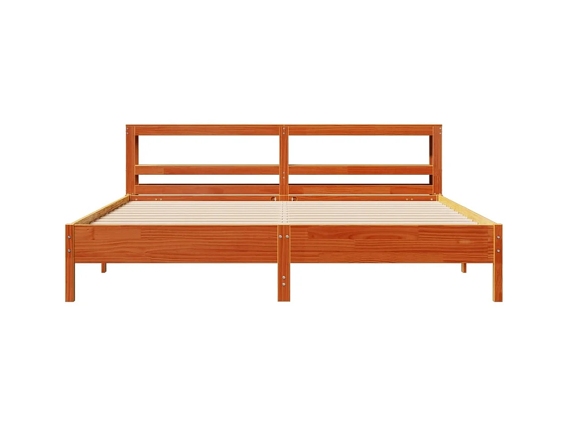 Letto senza Materasso Marrone Cera 180x200 cm in Legno di Pino