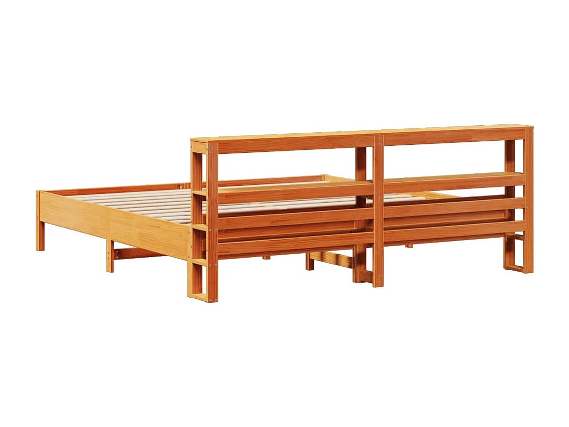 Letto senza Materasso Marrone Cera 180x200 cm in Legno di Pino